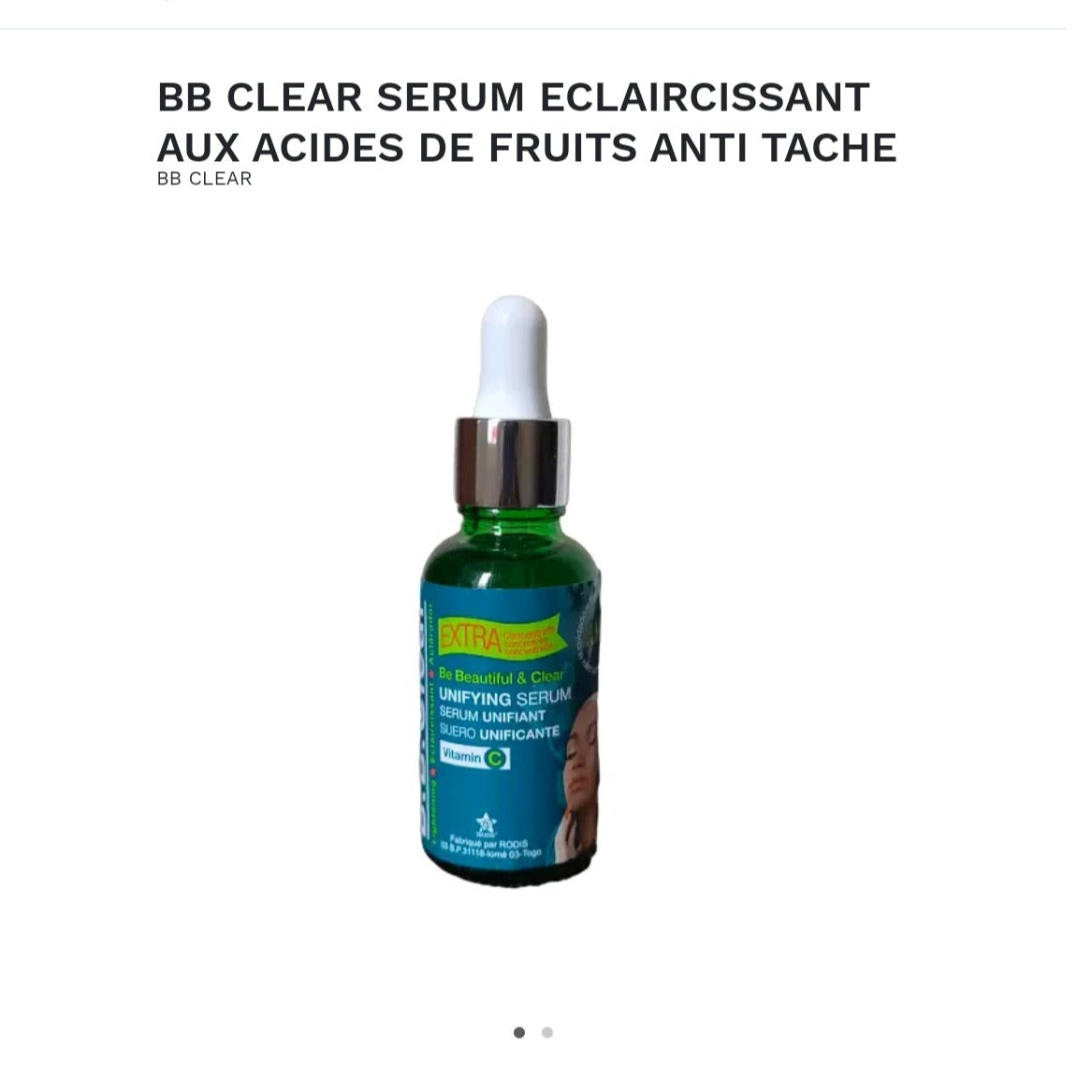 BB CLEAR SERUM ECLAIRCISSANT AUX ACIDES DE FRUITS ANTI TACHE BB CLEAR