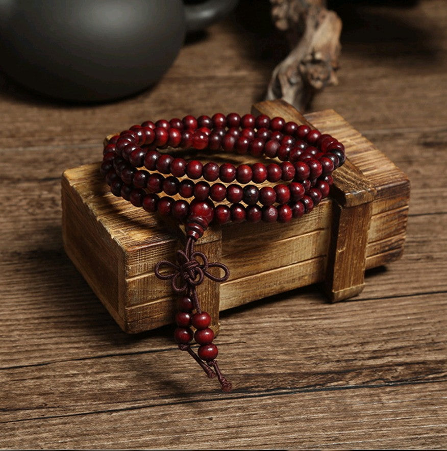 Bracelet Perles de Prière en Bois Yoga Collier pour Homme Femme